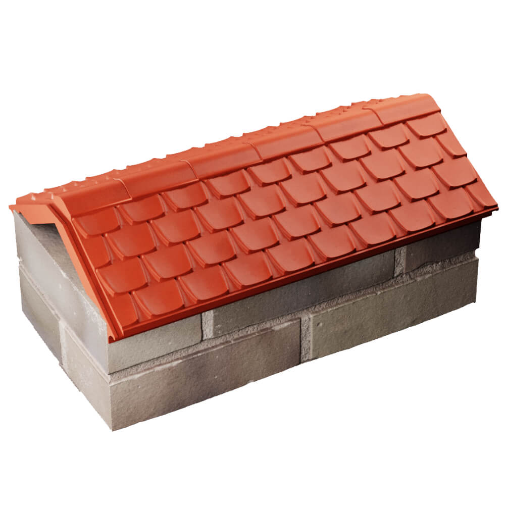 Парапет Zking Эльбрус Красный с посадкой на 1 кирпич (255мм)
